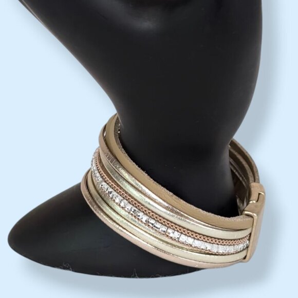 (2/$20) Metallic Brown Multistrand Magnetic Bracelet - Picture 3 of 7